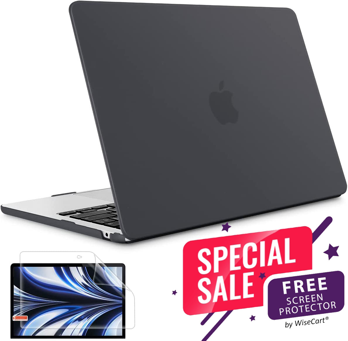 MacBook Air Case 13-15" for M2/M3/M4 - Soft Touch Shell with FREE Screen Protector