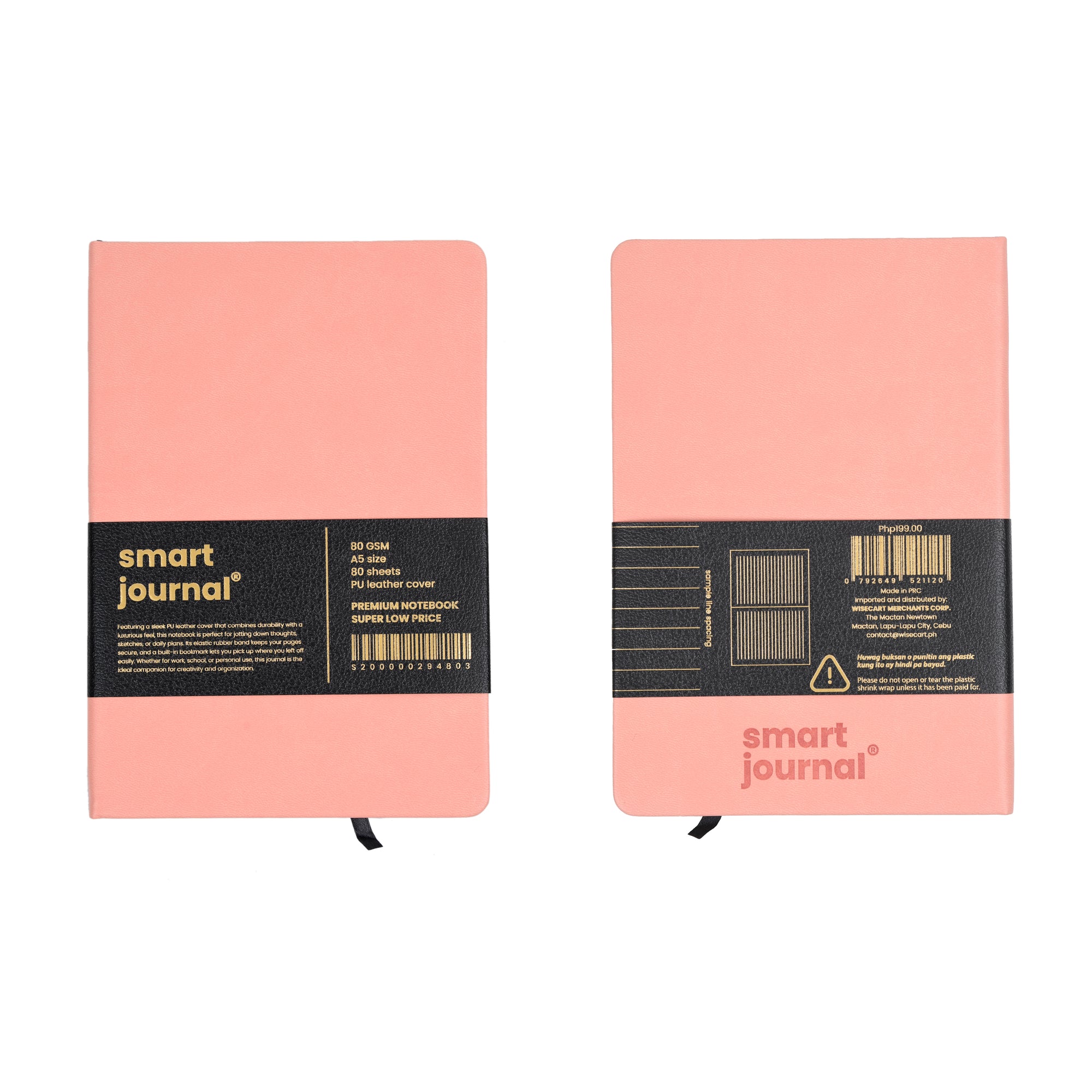 Smart Journal PU Leather Notebook - 80GSM, 80 Sheets