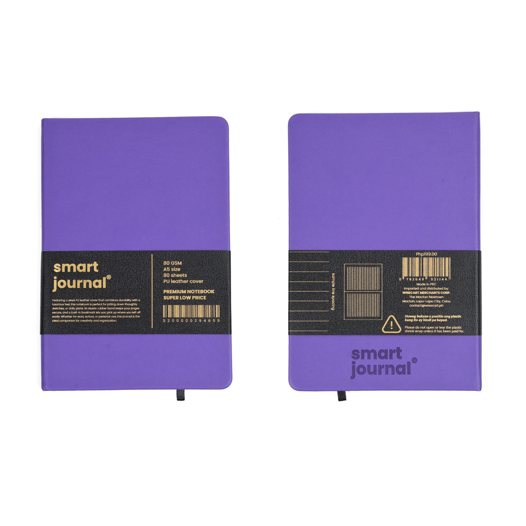 Smart Journal PU Leather Notebook - 80GSM, 80 Sheets