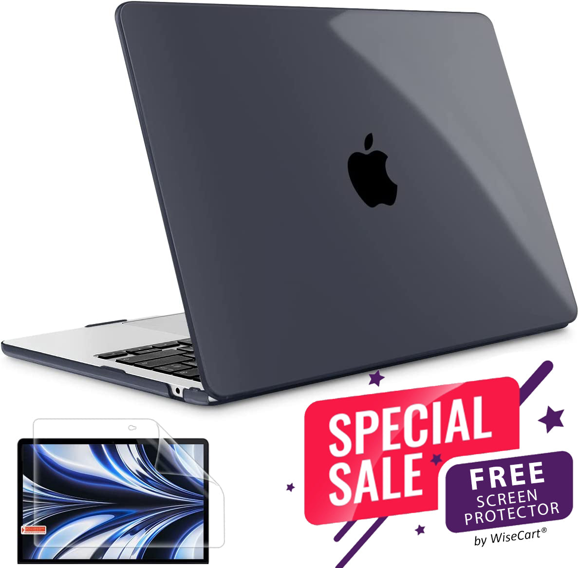 MacBook Air Case 13-15" for M2/M3/M4 - Soft Touch Shell with FREE Screen Protector