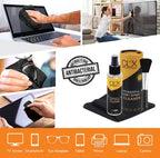 WiseCart® CLX Antibacterial Screen Cleaning Kit - 100mL Spray, Microfiber Cloth, Brush, Streak-Free & Anti-Static