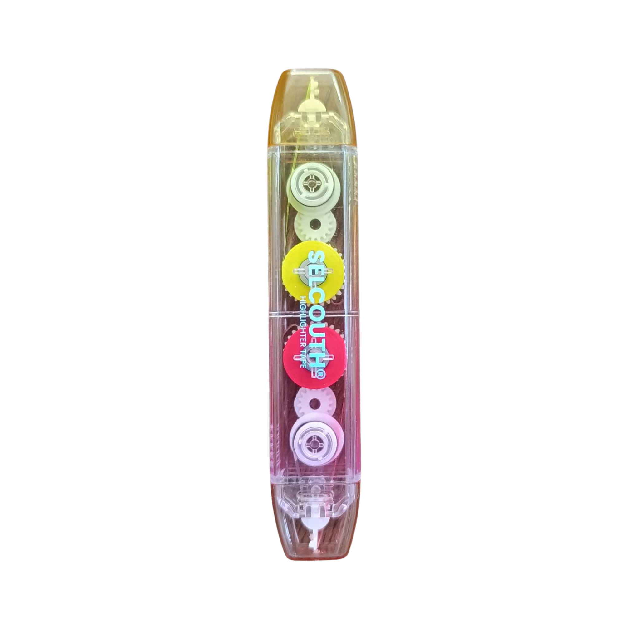 Selcouth® Dual Tip Highlighter Tape Dispenser - Removable & Reusable Dry-Erase Tape, Low-Tack Residue-Free Adhesive