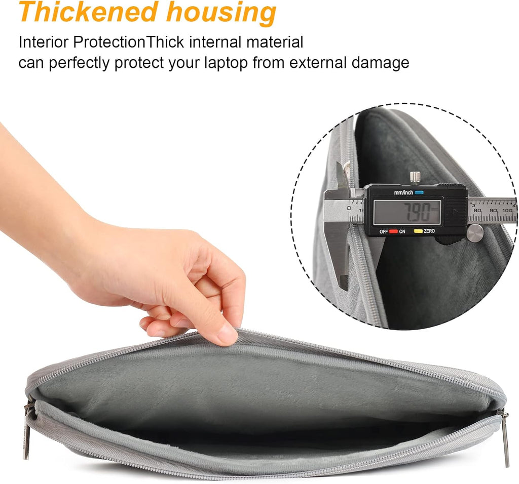 WiseCart® Premium Laptop Sleeve - Universal 13-16 Inch Laptop Pouch with Vertical Pocket, Polyester