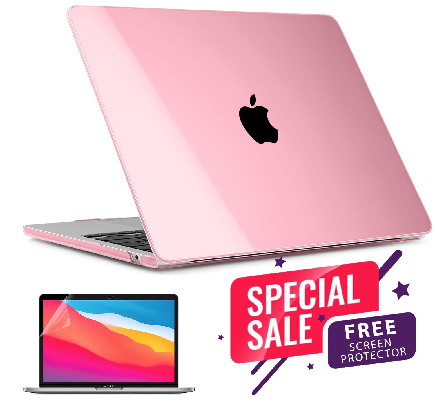 MacBook Air Case 13-15" for M2/M3/M4 - Soft Touch Shell with FREE Screen Protector