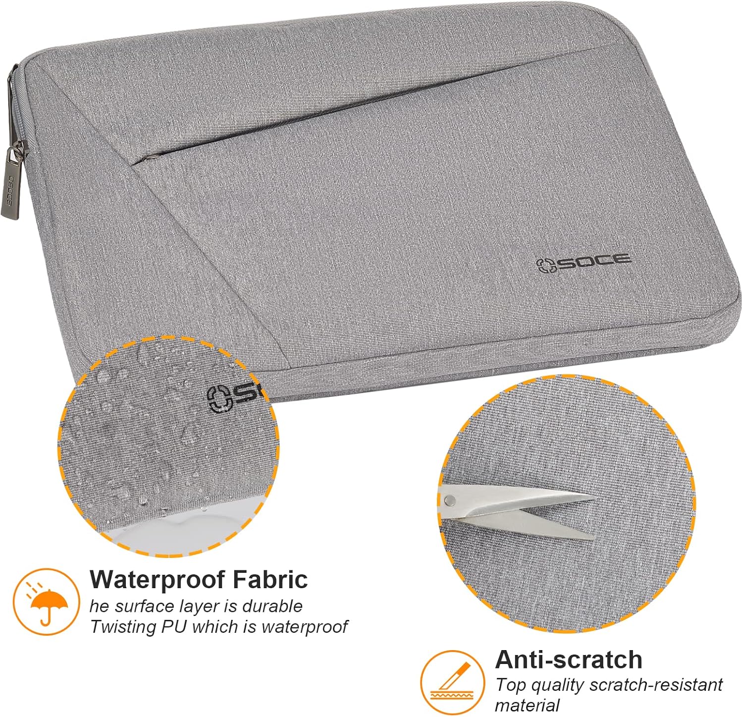WiseCart® Premium Laptop Sleeve - Universal 13-16 Inch Laptop Pouch with Vertical Pocket, Polyester
