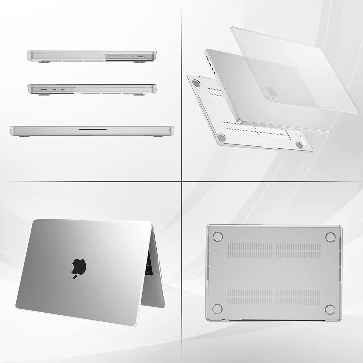 WiseCart® MacBook Pro 14/16" Case - Frosted Matte Hard Shell, Clear