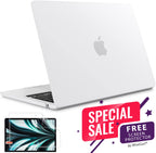 MacBook Air Case 13-15" for M2/M3/M4 - Soft Touch Shell with FREE Screen Protector