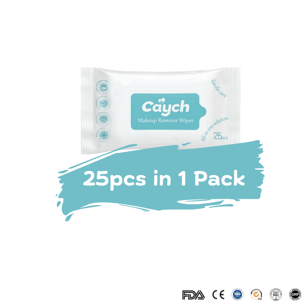 Caych® Makeup Remover Wipes - pH5.5, Alcohol & Fragrance-Free, 25 Sheets