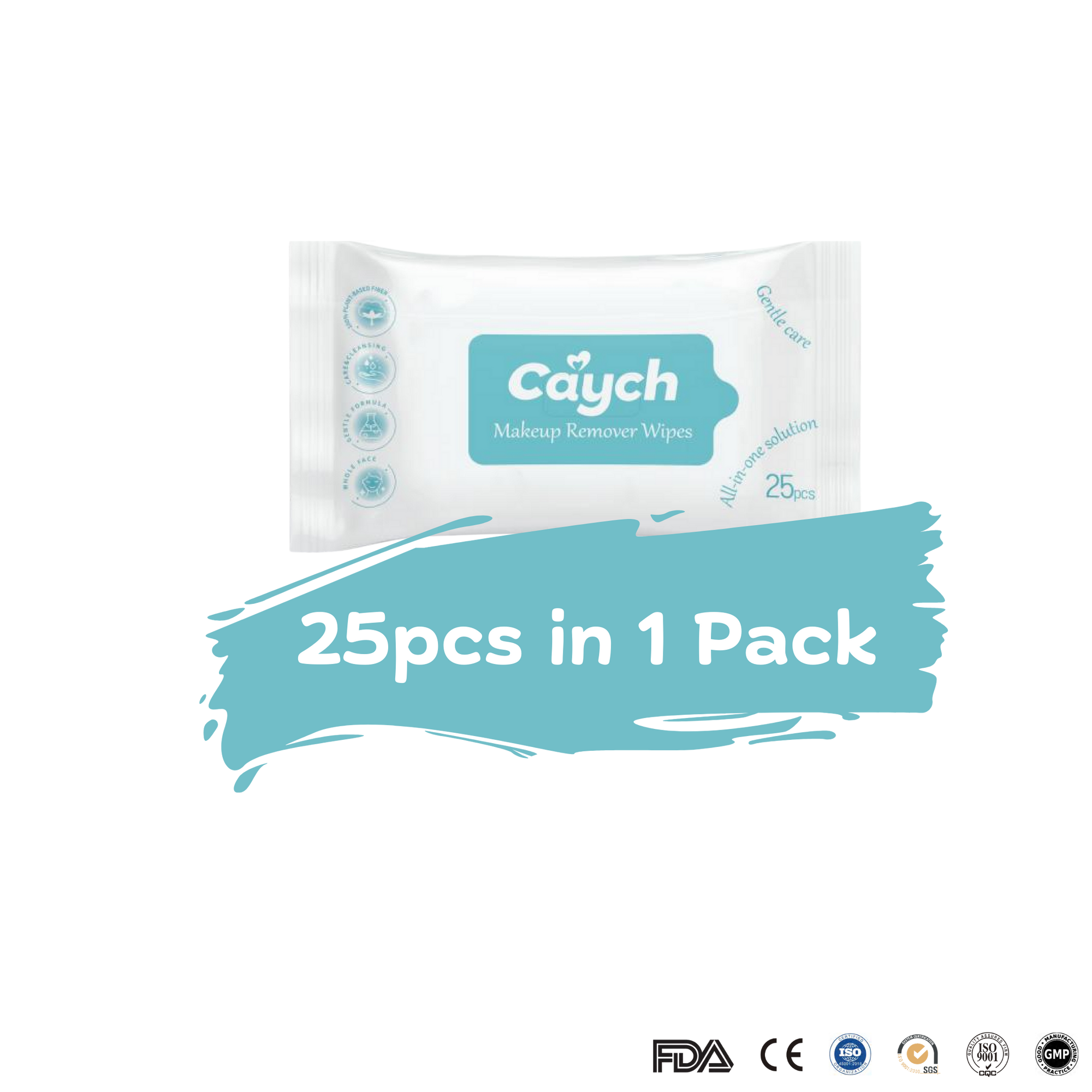 Caych® Makeup Remover Wipes - pH5.5, Alcohol & Fragrance-Free, 25 Sheets