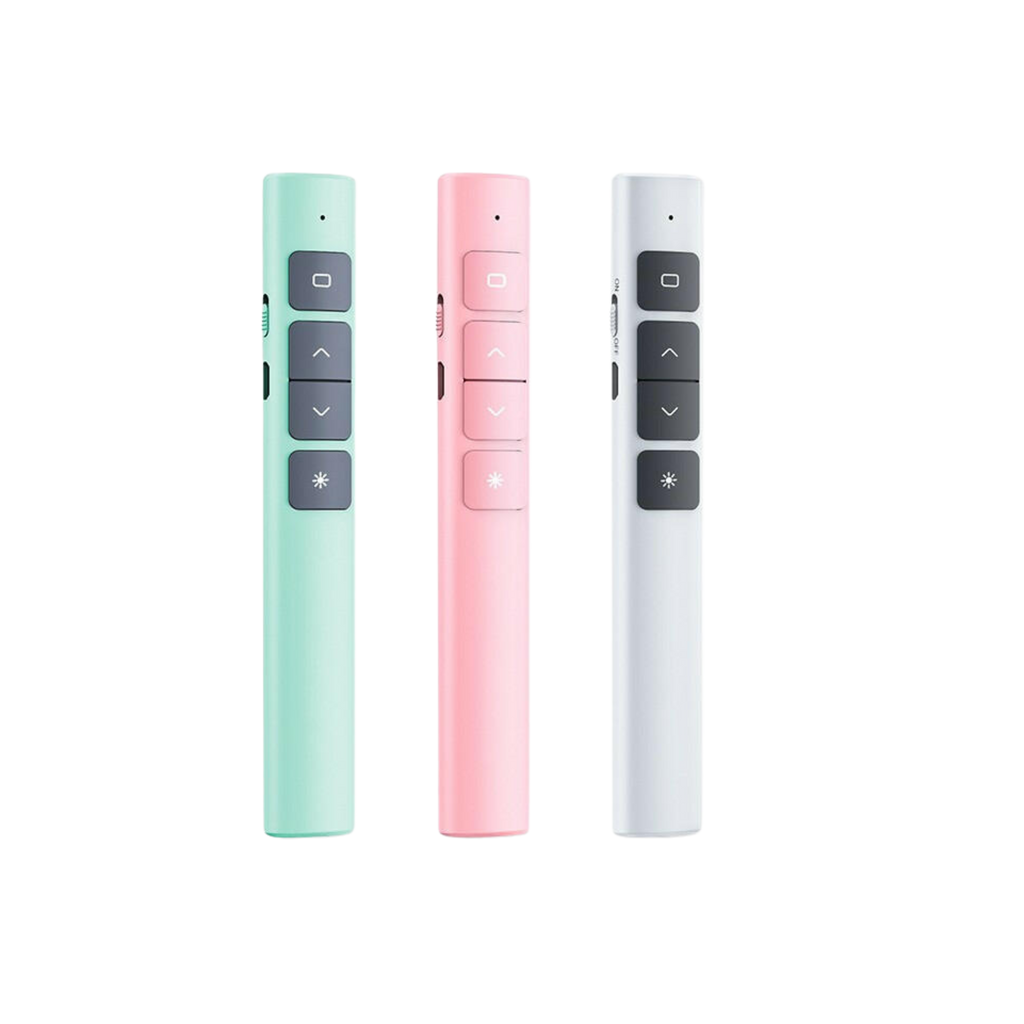 WiseCart® Wireless Presentation Remote - 2.4GHz, Red Laser, 100m Range, Rechargeable, for PPT/Google Slides