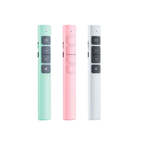 WiseCart® Wireless Presentation Remote - 2.4GHz, Red Laser, 100m Range, Rechargeable, for PPT/Google Slides