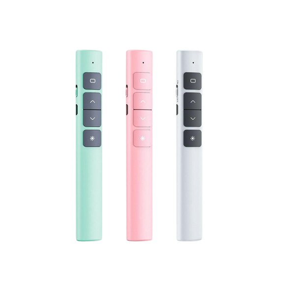 WiseCart® Wireless Presentation Remote - 2.4GHz, Red Laser, 100m Range, Rechargeable, for PPT/Google Slides