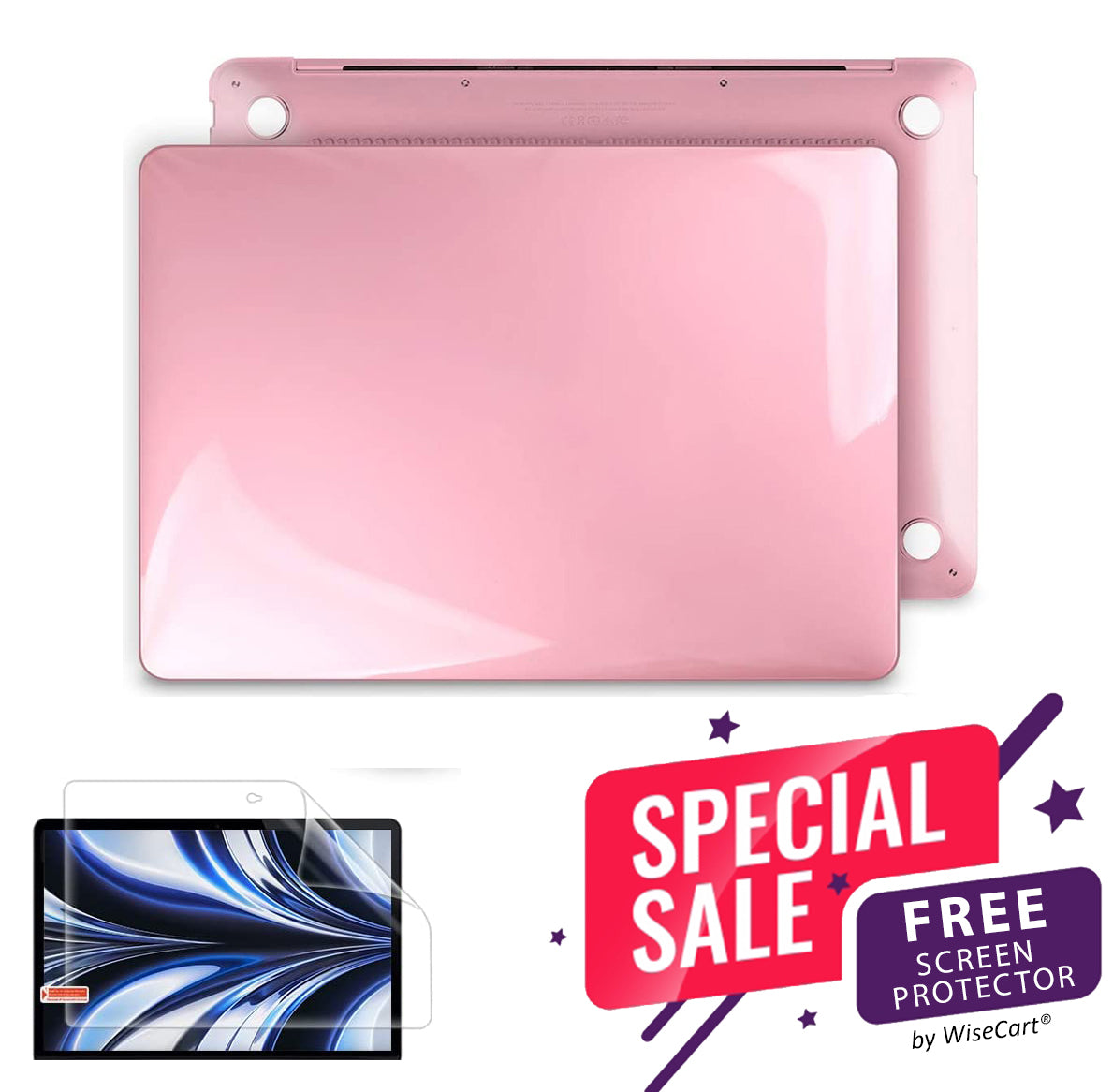MacBook Air Case 13-15" for M2/M3/M4 - Soft Touch Shell with FREE Screen Protector