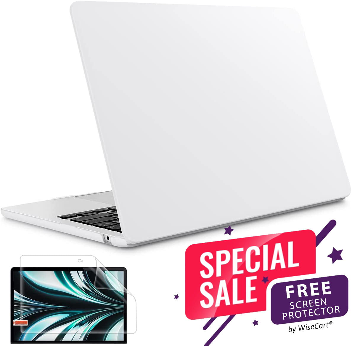 MacBook Air Case 13-15" for M2/M3/M4 - Soft Touch Shell with FREE Screen Protector