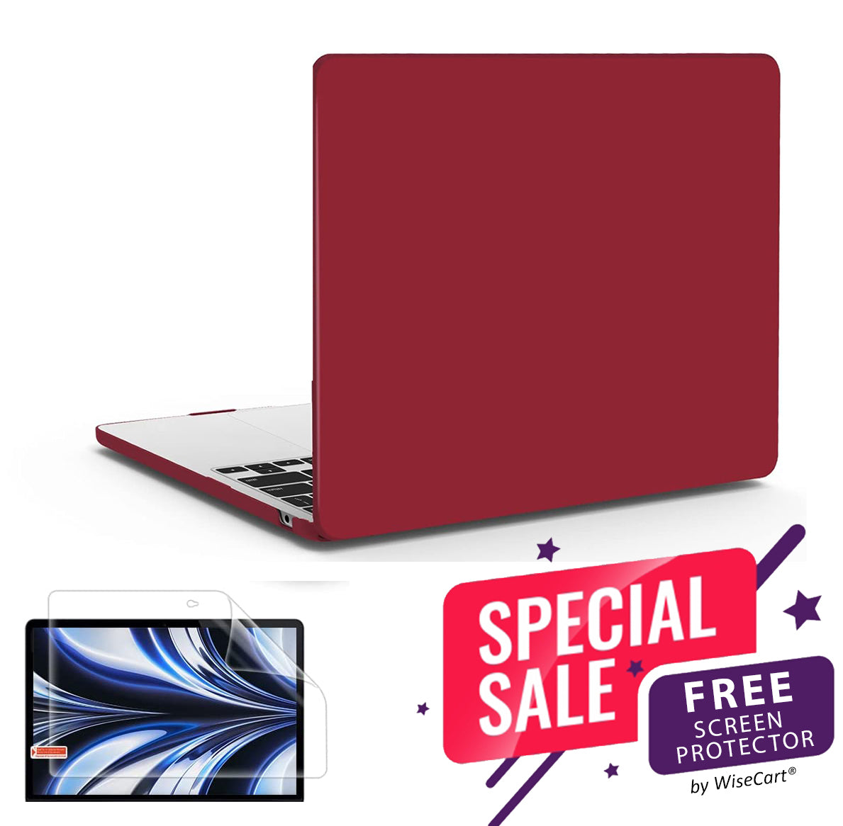 MacBook Air Case 13-15" for M2/M3/M4 - Soft Touch Shell with FREE Screen Protector