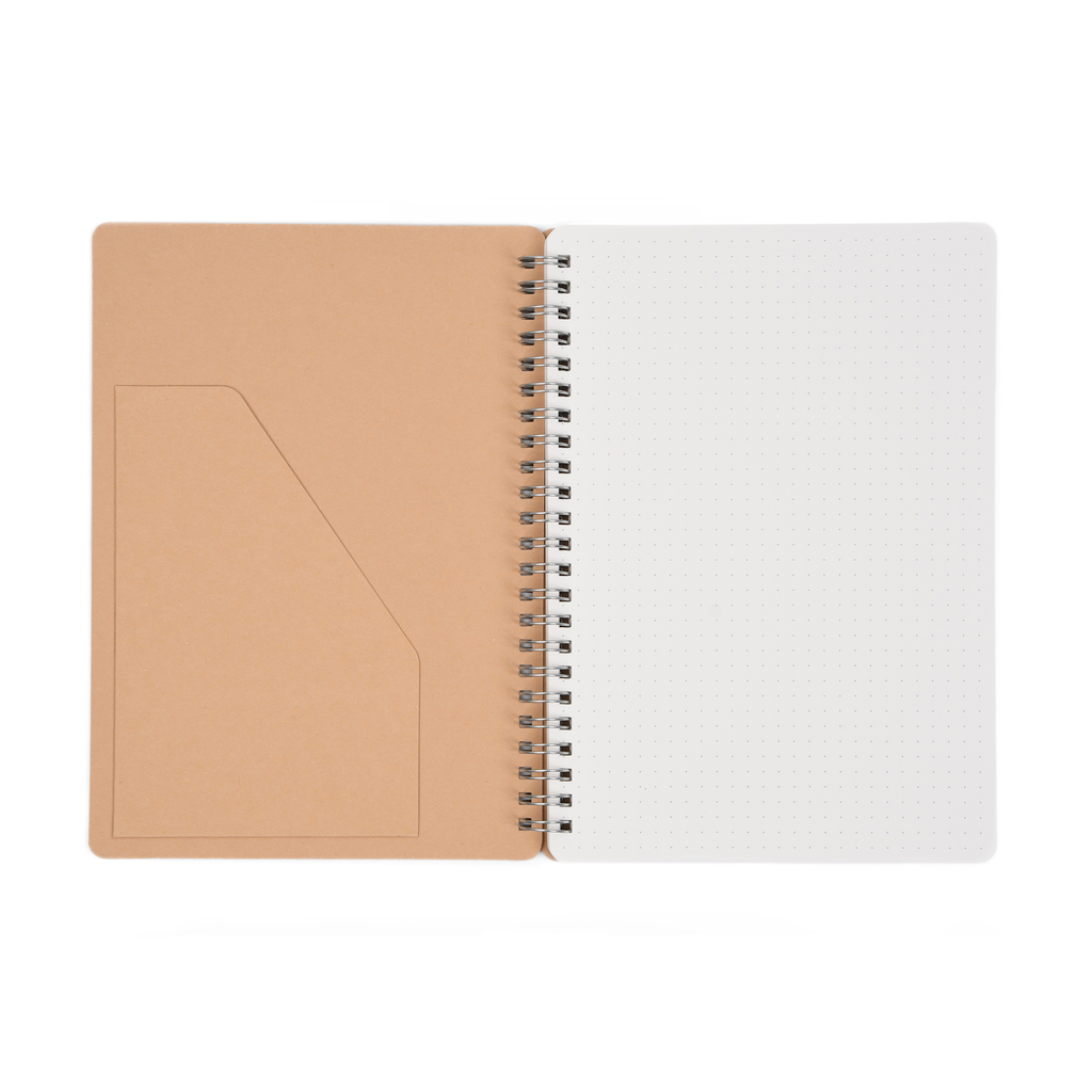 Smart Journal Kraft Double Spring Notebook - 70GSM, 80 Sheets