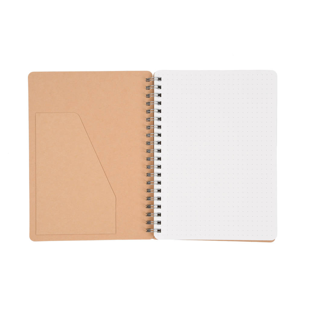 Smart Journal Kraft Double Spring Notebook - 70GSM, 80 Sheets