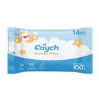Caych® Flushable Wet  Wipes - 98% Decomposable, pH 6.5 with Witch Hazel & Aloe, 60+14 Sheet Pack