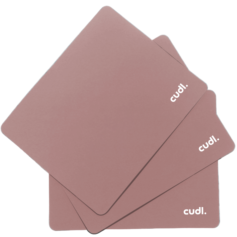 Cudl. Mouse Pad - Non-Slip Rubber Base, Stitched Edges, Smooth Cloth Surface (Black, Pink, Blue)