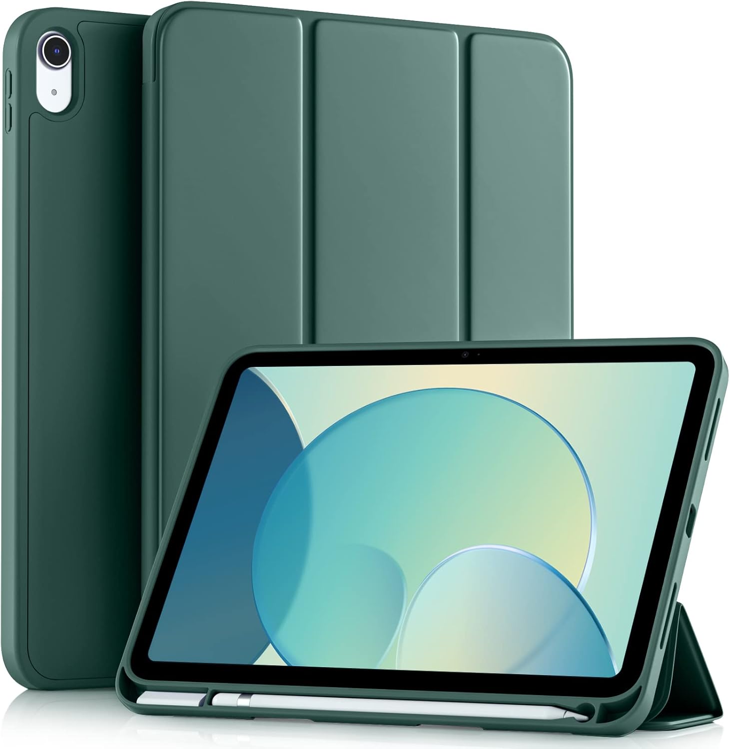 iPad Case for Air 7/6, 10/11, Mini 7/6, Pro - Trifold Stand Smart Case with Soft TPU Back
