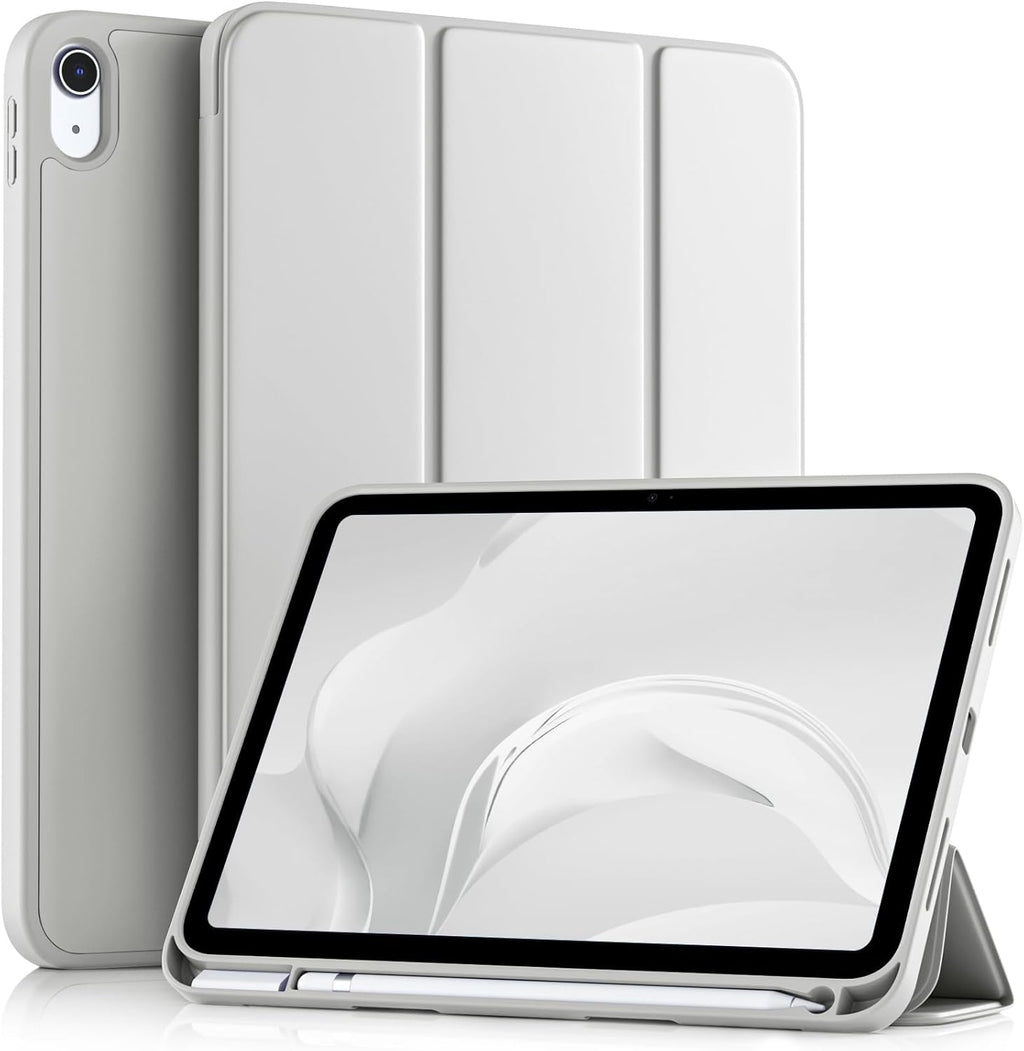 iPad Case for Air 7/6, 10/11, Mini 7/6, Pro - Trifold Stand Smart Case with Soft TPU Back