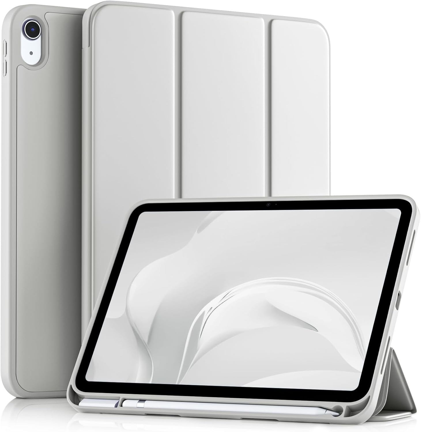 iPad Case for Air 7/6, 10/11, Mini 7/6, Pro - Trifold Stand Smart Case with Soft TPU Back