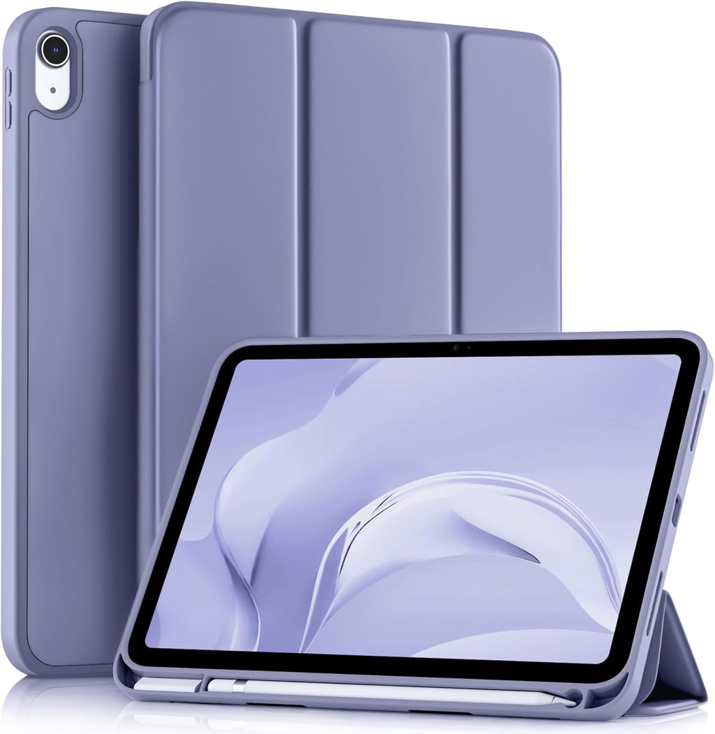 iPad Case for Air 7/6, 10/11, Mini 7/6, Pro - Trifold Stand Smart Case with Soft TPU Back