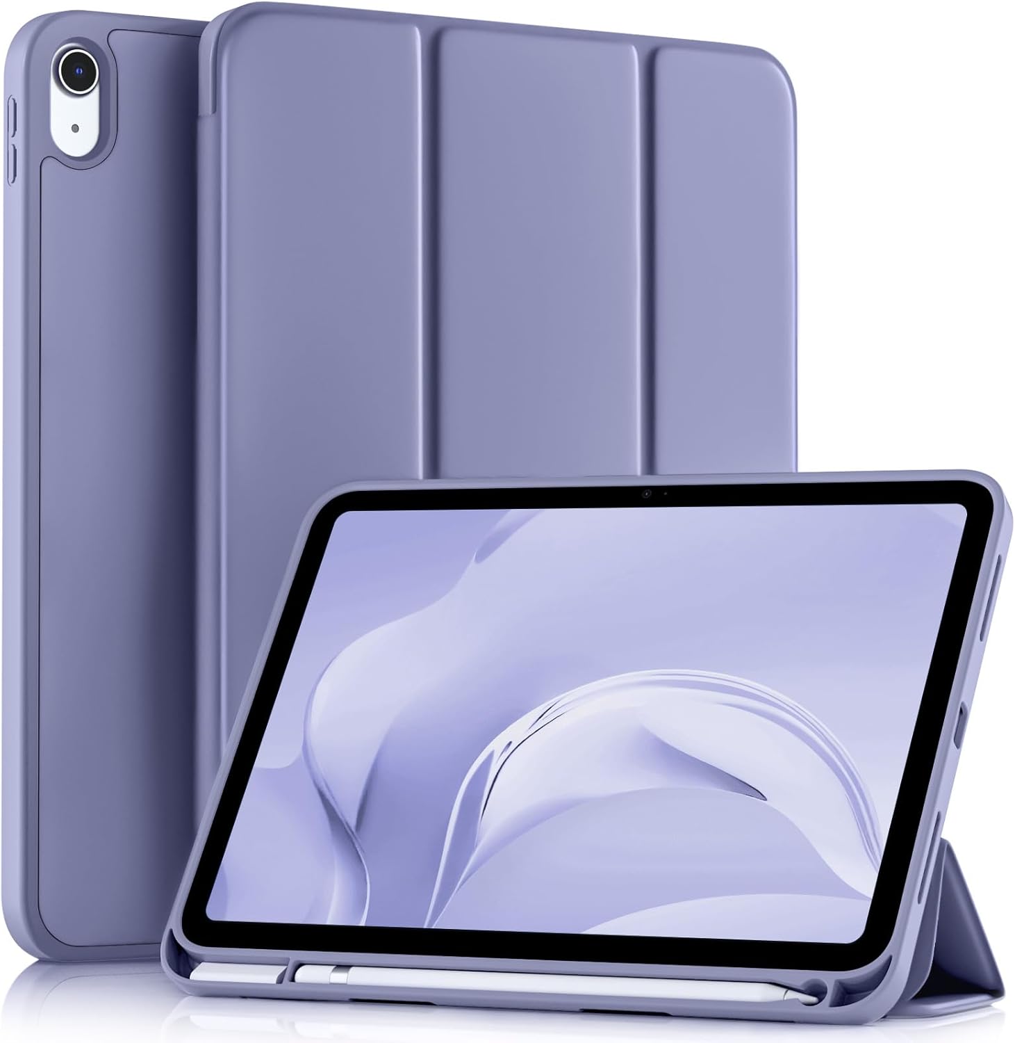 iPad Case for Air 7/6, 10/11, Mini 7/6, Pro - Trifold Stand Smart Case with Soft TPU Back