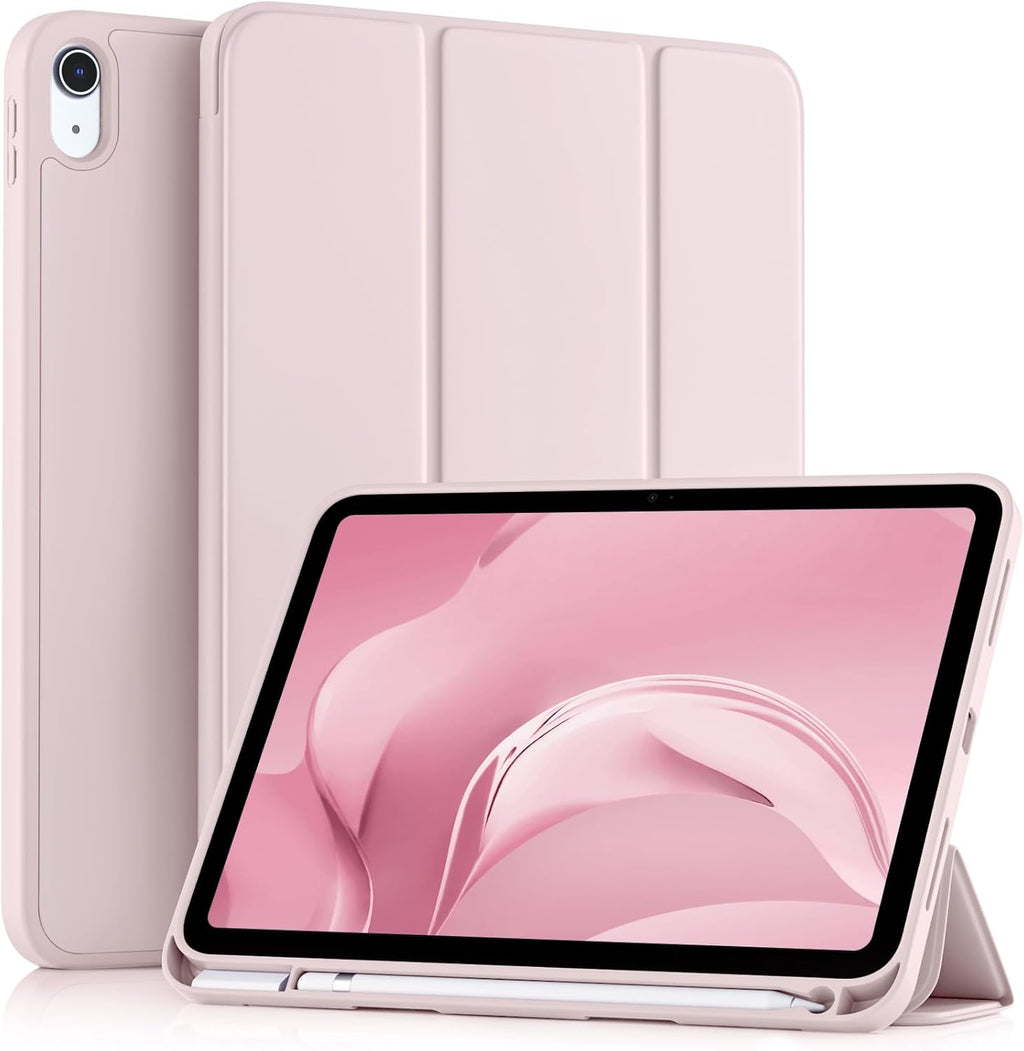 iPad Case for Air 7/6, 10/11, Mini 7/6, Pro - Trifold Stand Smart Case with Soft TPU Back