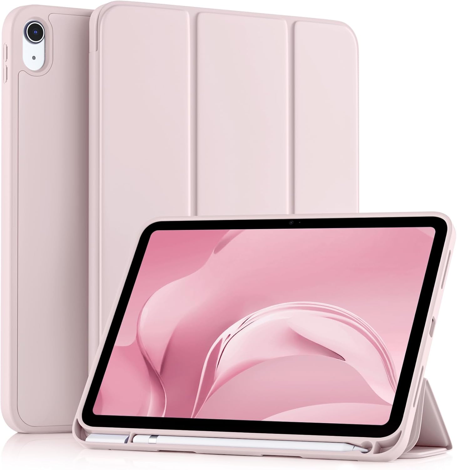 iPad Case for Air 7/6, 10/11, Mini 7/6, Pro - Trifold Stand Smart Case with Soft TPU Back