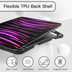 iPad Pro 11/13 inch Case - Silicone Case with Pencil Slot for 2015-2024 Models
