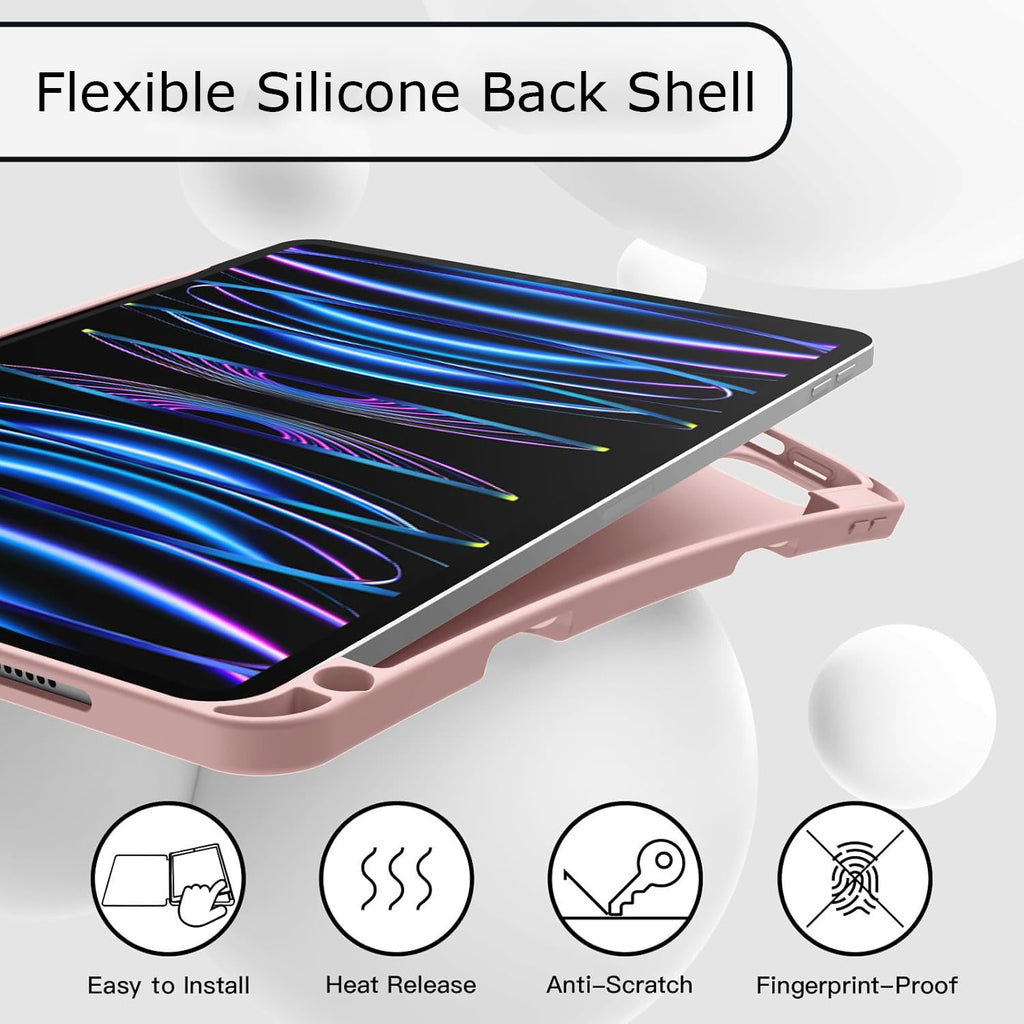 iPad Pro 11/13 inch Case - Silicone Case with Pencil Slot for 2015-2024 Models