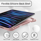 iPad Pro 11/13 inch Case - Silicone Case with Pencil Slot for 2015-2024 Models
