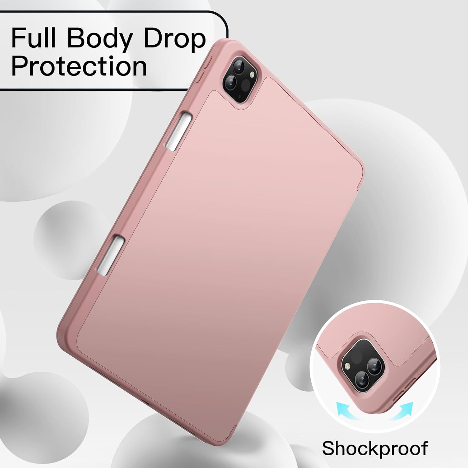 iPad Pro 11/13 inch Case - Silicone Case with Pencil Slot for 2015-2024 Models