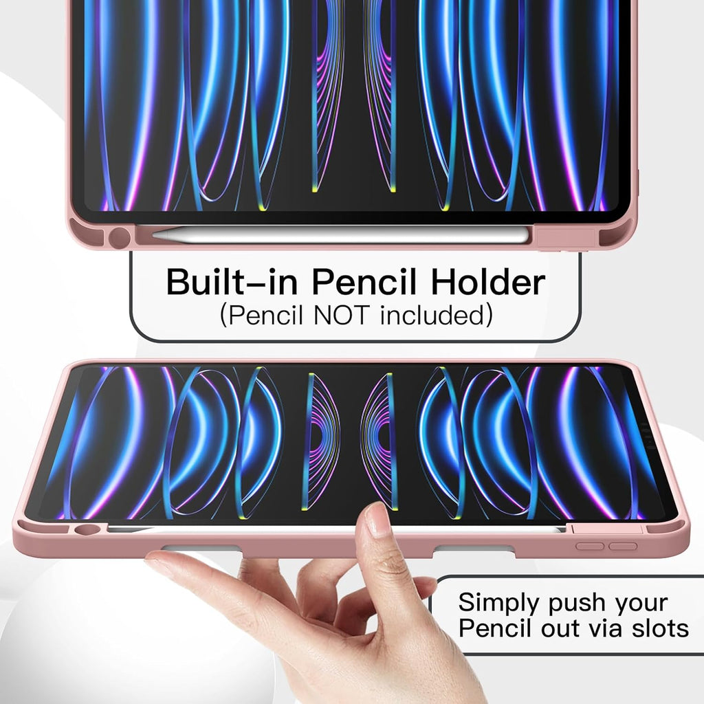 iPad Pro 11/13 inch Case - Silicone Case with Pencil Slot for 2015-2024 Models