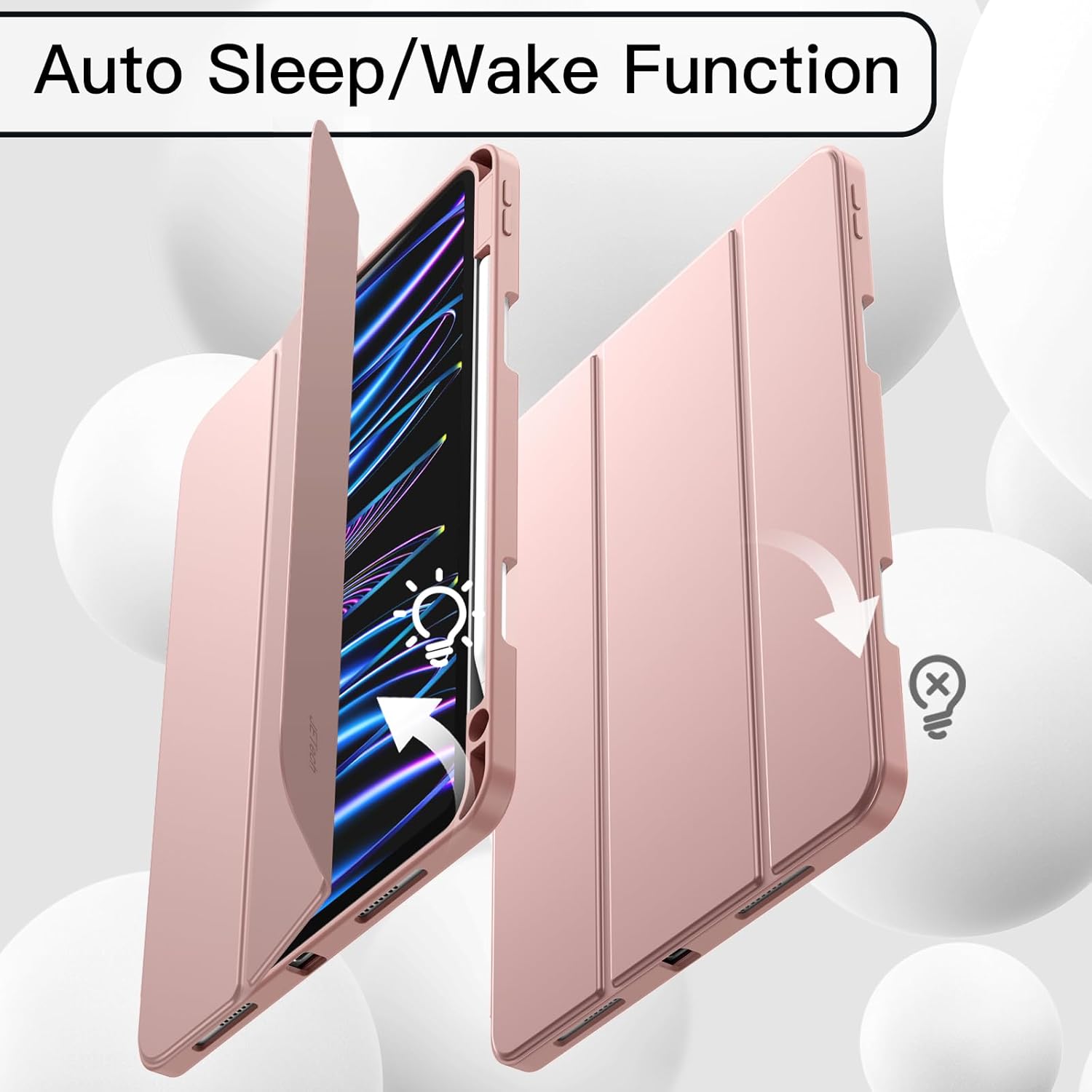 iPad Pro 11/13 inch Case - Silicone Case with Pencil Slot for 2015-2024 Models